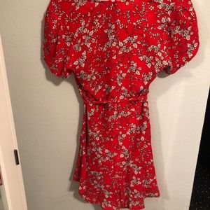 Red Floral Romper